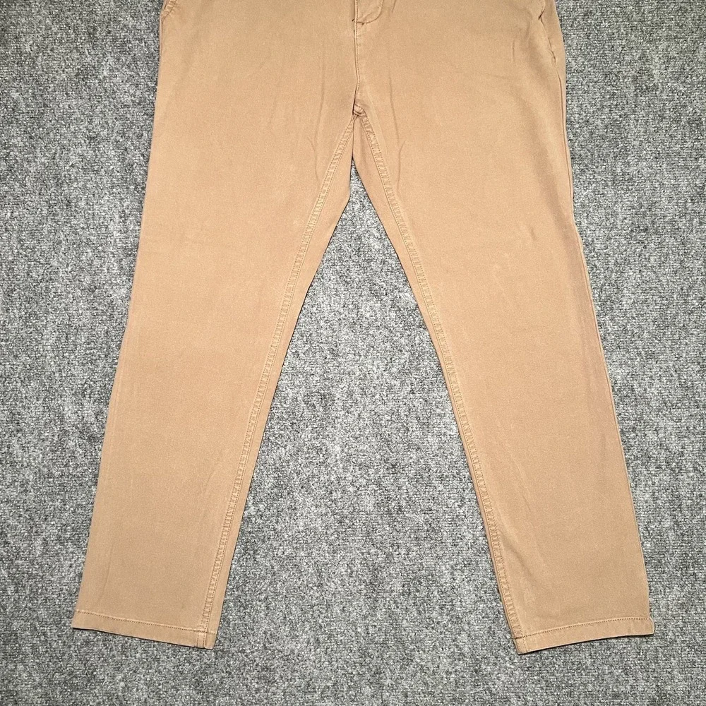 Mugsy Belmonts Slim Straight Stretch Chino Pants Tan Brown Men 34x30